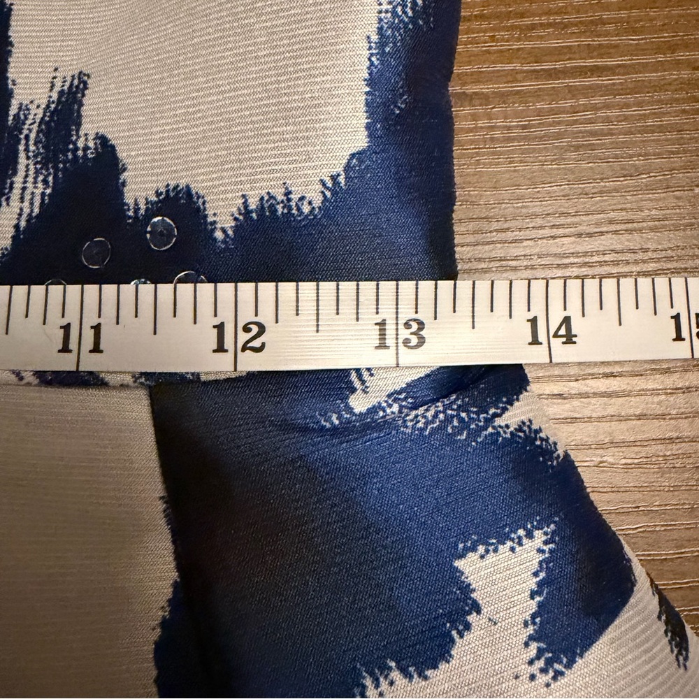 Adrianna Papell Navy and White Floral Gown size 2 pockets - Picture 14 of 15